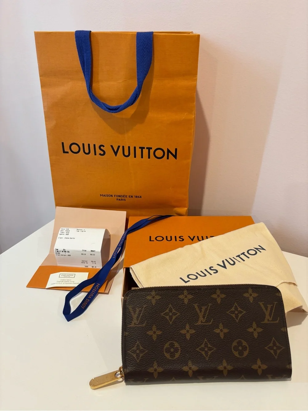 Louis Vuitton Brown Monogram Zip-Around Wallet M41896 Poppy